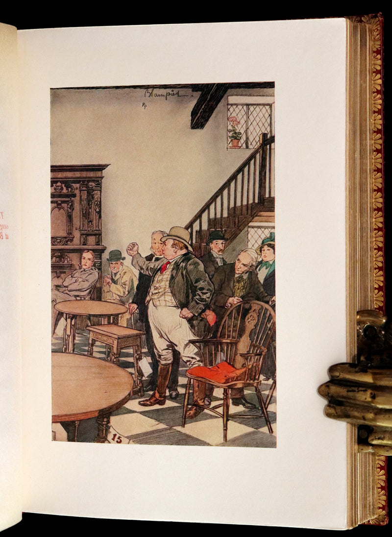 1914 Rare First Edition bound by Asprey - The Money Moon, a Romance by Jeffery Farnol illustrated by Edmund Blampied.