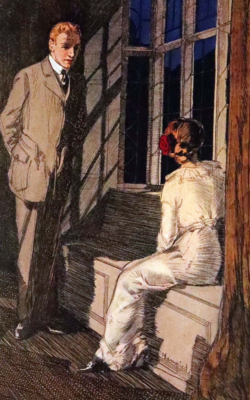 1914 Rare First Edition bound by Asprey - The Money Moon, a Romance by Jeffery Farnol illustrated by Edmund Blampied.