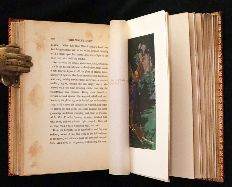 1914 Rare First Edition bound by Asprey - The Money Moon, a Romance by Jeffery Farnol illustrated by Edmund Blampied.