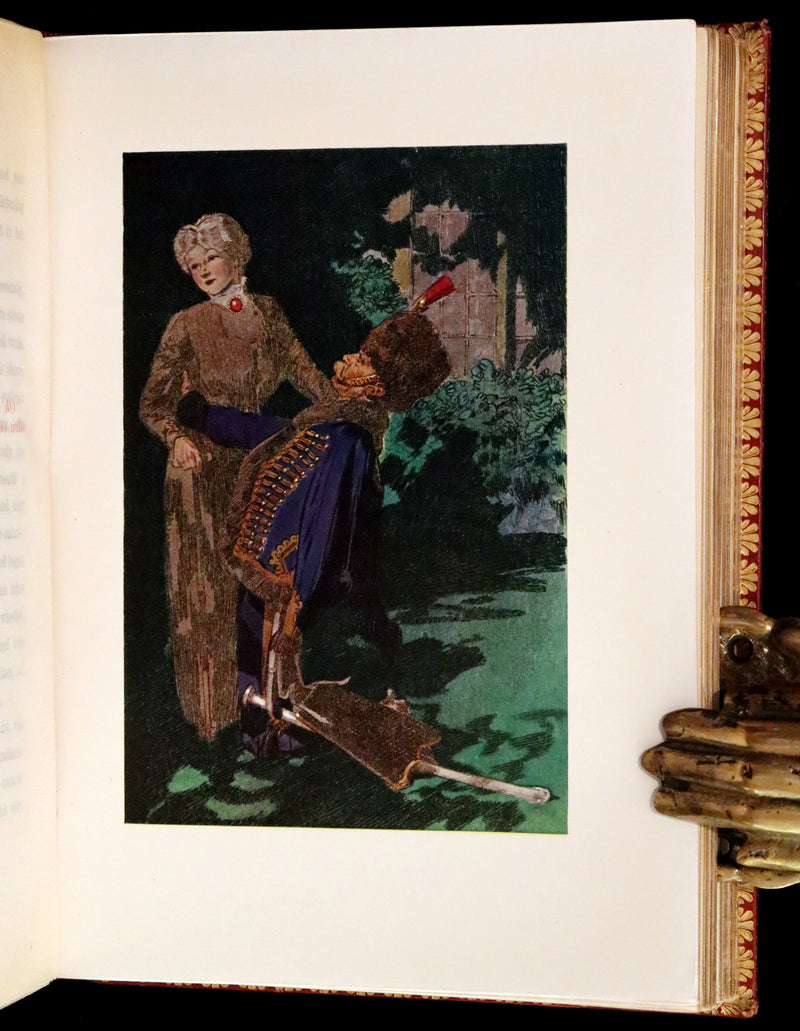 1914 Rare First Edition bound by Asprey - The Money Moon, a Romance by Jeffery Farnol illustrated by Edmund Blampied.