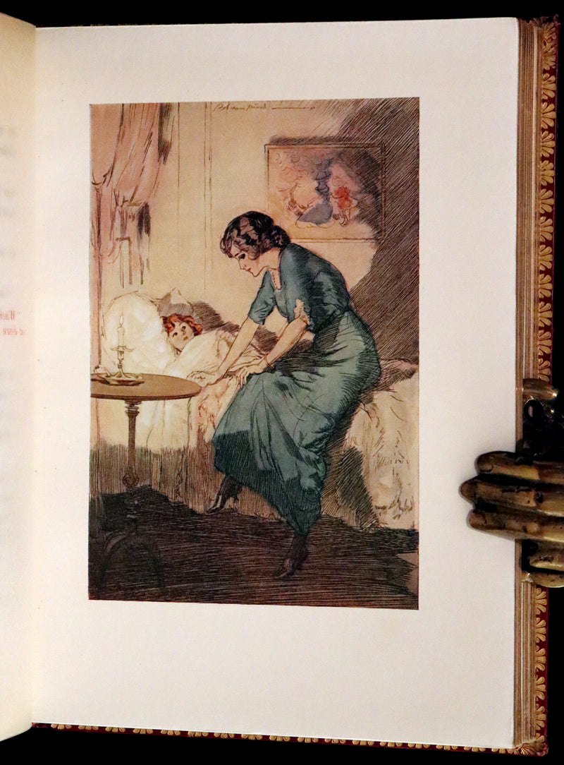 1914 Rare First Edition bound by Asprey - The Money Moon, a Romance by Jeffery Farnol illustrated by Edmund Blampied.