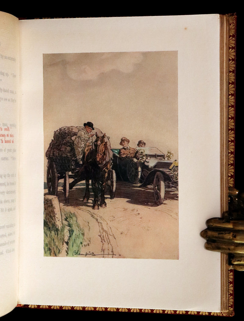 1914 Rare First Edition bound by Asprey - The Money Moon, a Romance by Jeffery Farnol illustrated by Edmund Blampied.