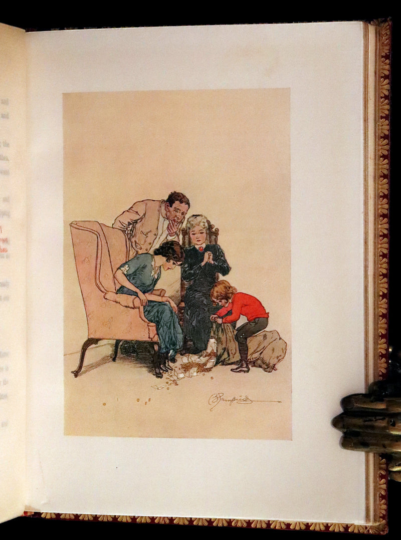 1914 Rare First Edition bound by Asprey - The Money Moon by Jeffery Farnol illustrated by Edmund Blampied.