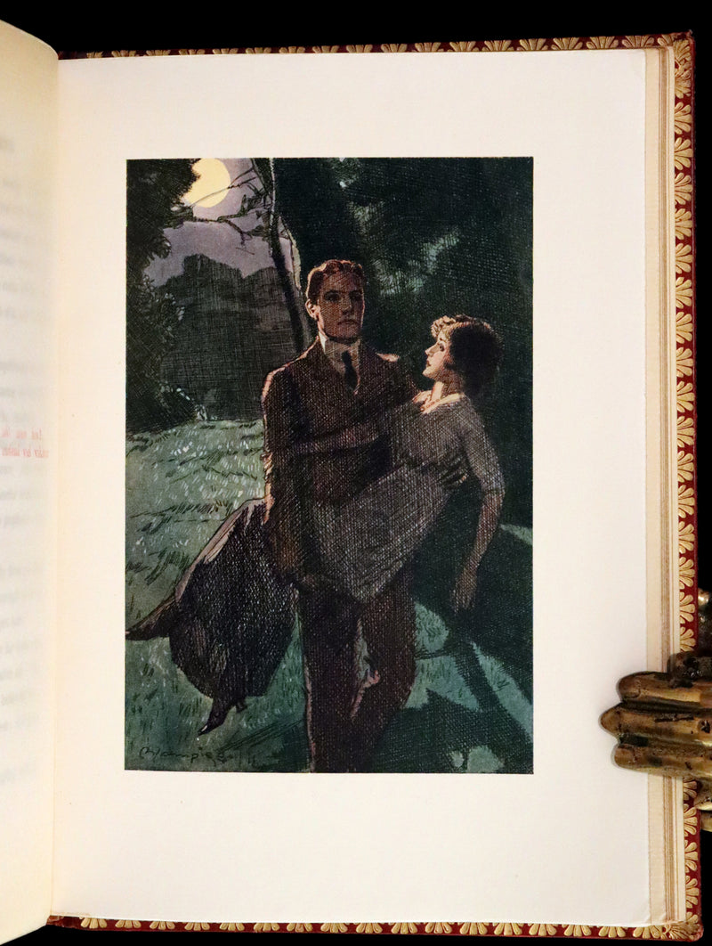 1914 Rare First Edition bound by Asprey - The Money Moon, a Romance by Jeffery Farnol illustrated by Edmund Blampied.