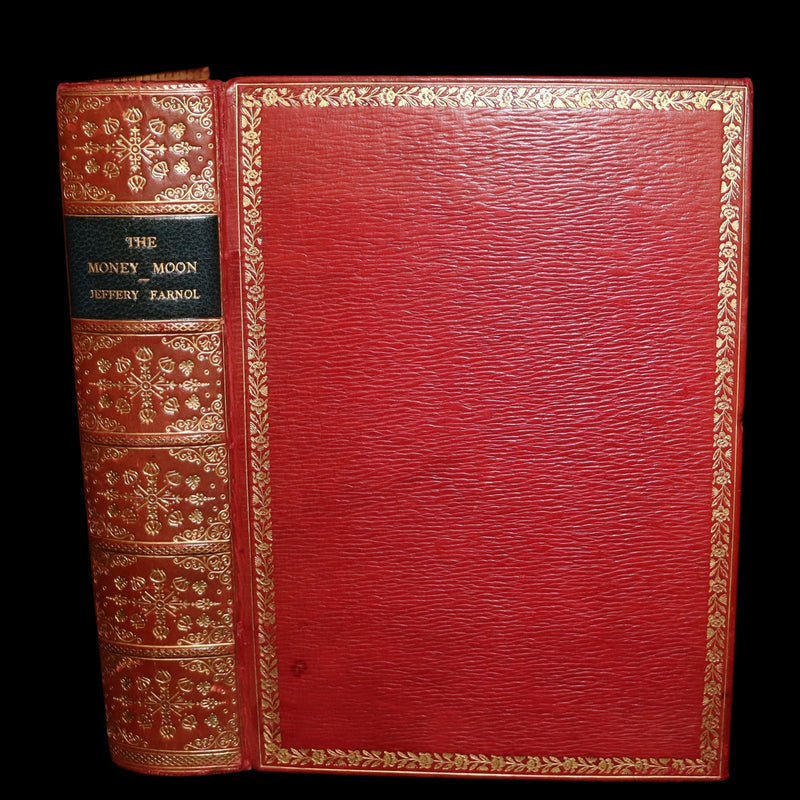 1914 Rare First Edition bound by Asprey - The Money Moon, a Romance by Jeffery Farnol illustrated by Edmund Blampied.