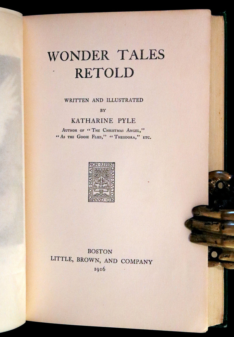 1916 Scarce Book - Wonder Tales Retold written and illustrated by Katharine Pyle.