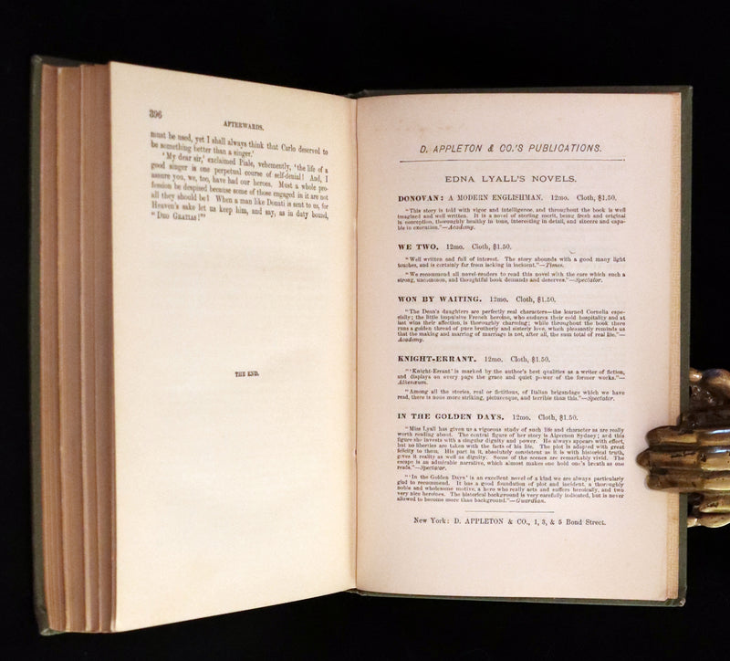 1888 Scarce First US Edition - The Knight Errant by Edna Lyall. A Victorian Romance.