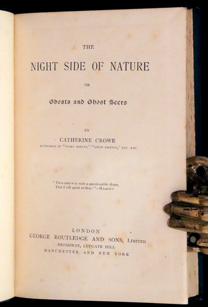 1890 Scarce Victorian Book - The Night Side of Nature or Ghosts and Ghost Seers. Poltergeist.