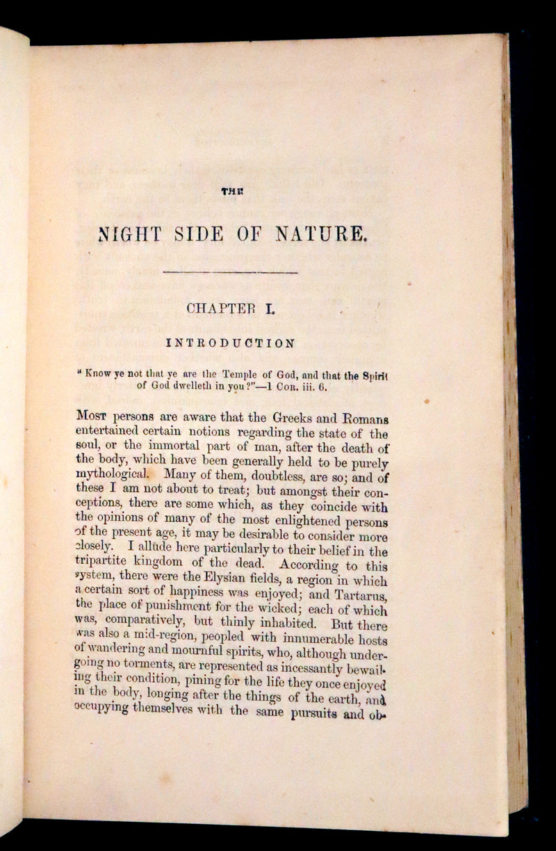 1890 Scarce Victorian Book - The Night Side of Nature or Ghosts and Ghost Seers. Poltergeist.
