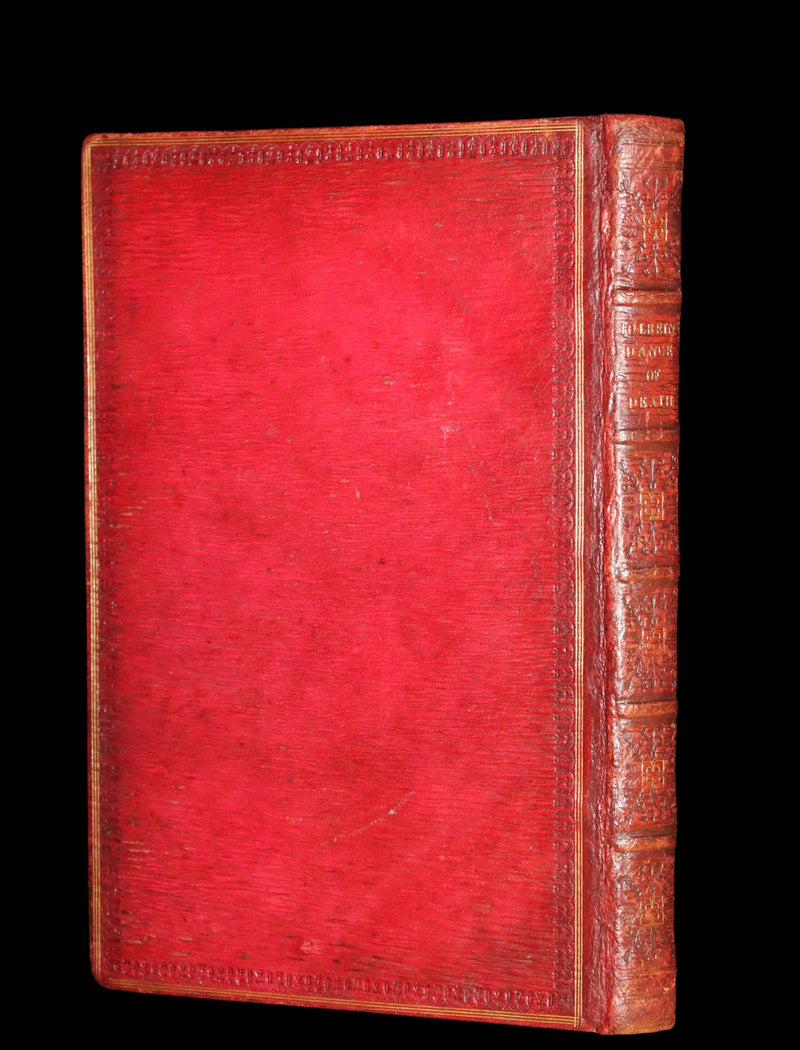 1816 Scarce Book -The Dance of Death, Danse Macabre by Hans Holbein, Color illustrated.