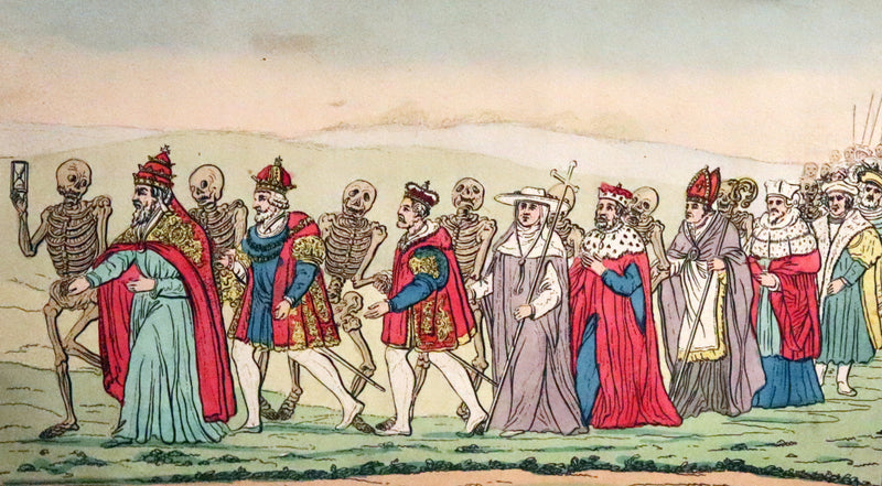 1816 Scarce Book -The Dance of Death, Danse Macabre by Hans Holbein, Color illustrated.