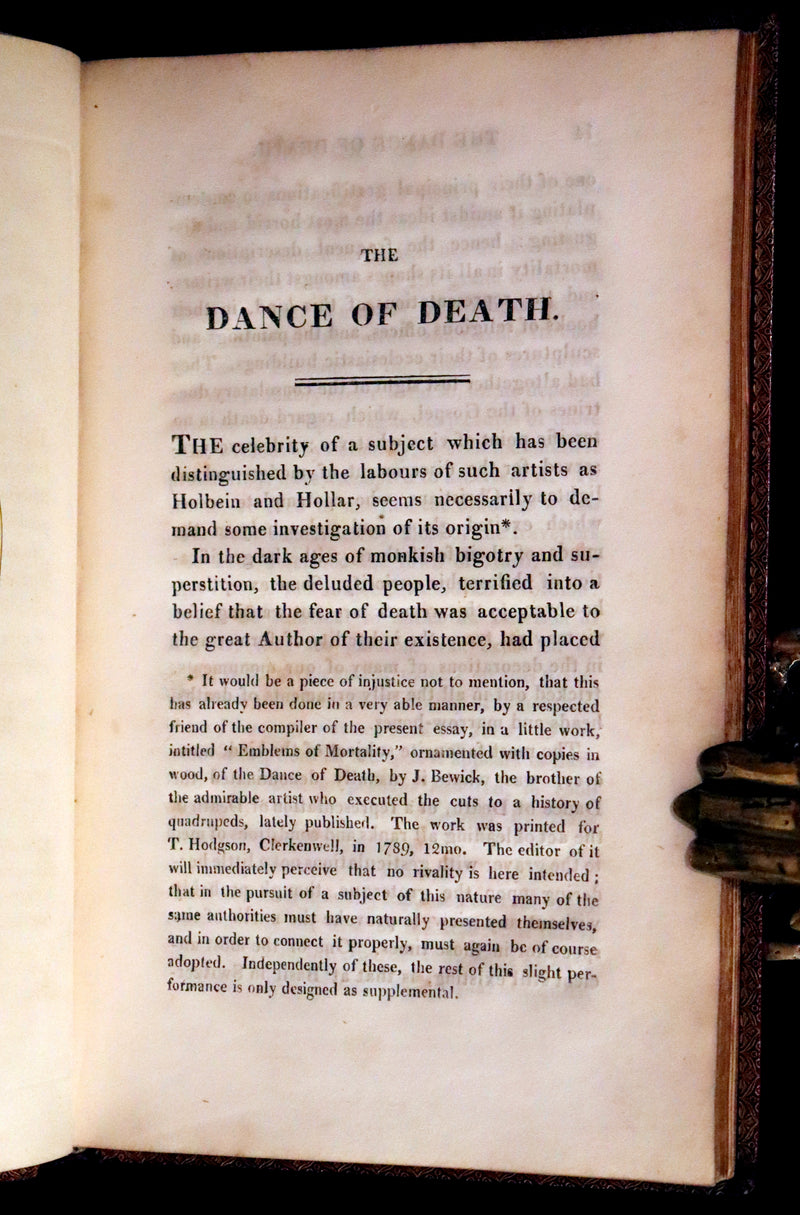 1816 Scarce Book -The Dance of Death, Danse Macabre by Hans Holbein, Color illustrated.