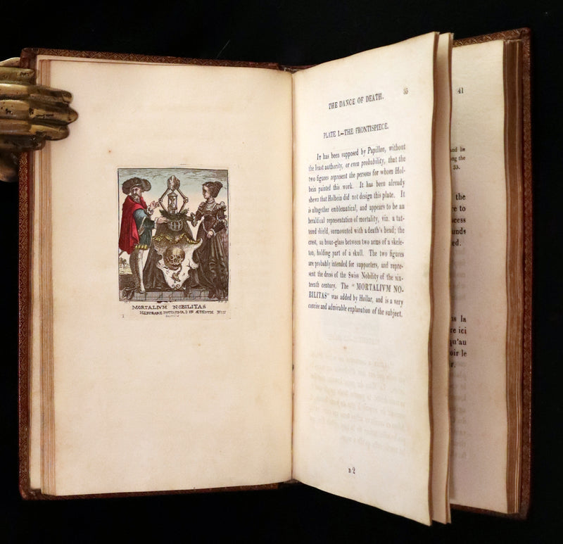 1816 Scarce Book -The Dance of Death, Danse Macabre by Hans Holbein, Color illustrated.