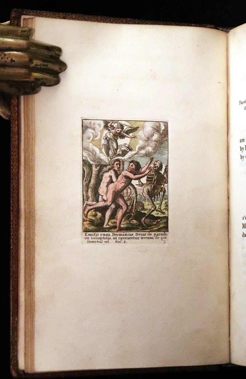 1816 Scarce Book -The Dance of Death, Danse Macabre by Hans Holbein, Color illustrated.