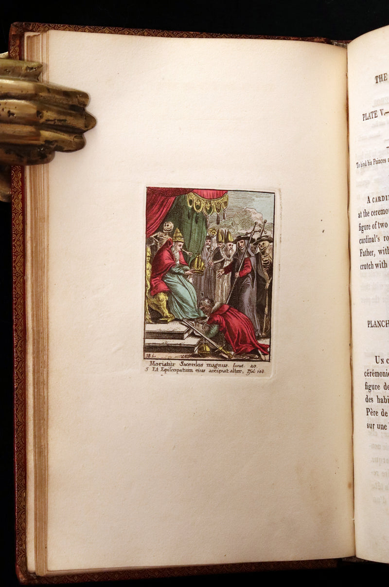 1816 Scarce Book -The Dance of Death, Danse Macabre by Hans Holbein, Color illustrated.