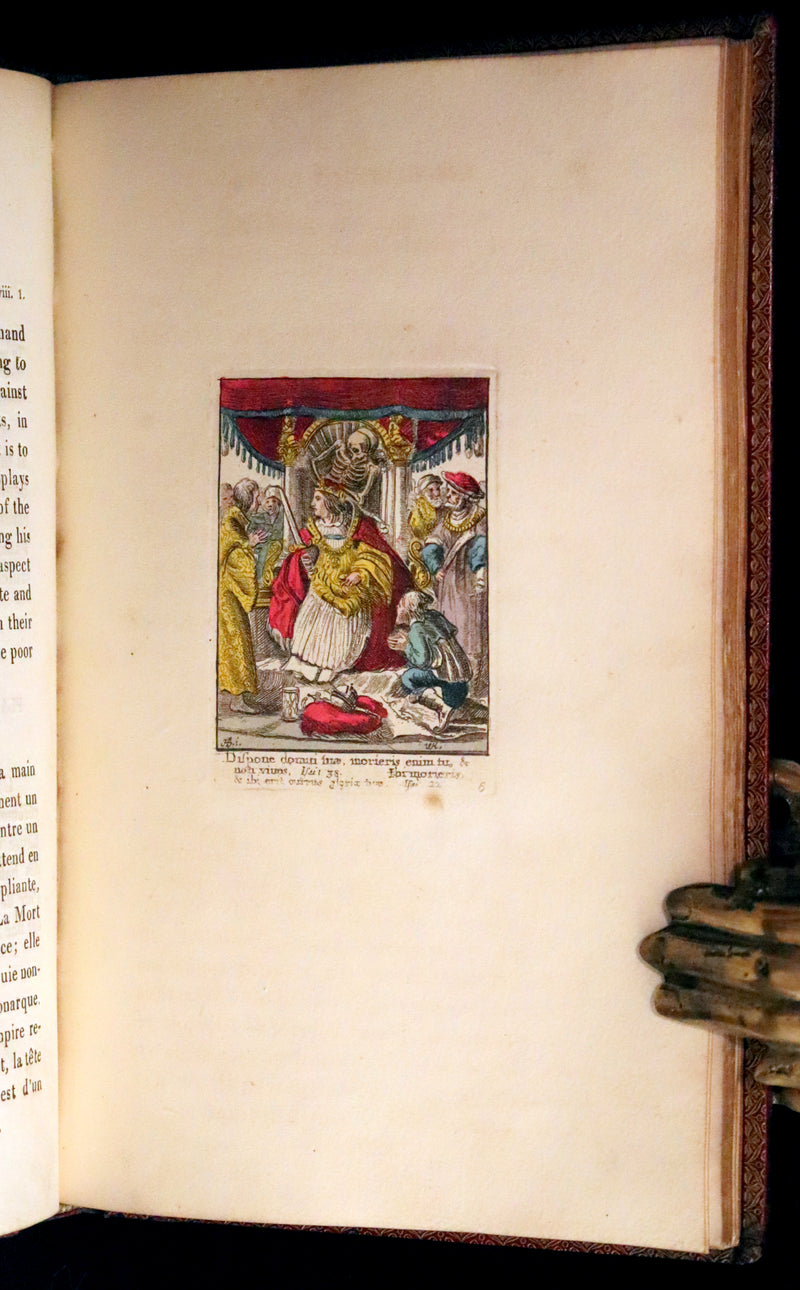 1816 Scarce Book -The Dance of Death, Danse Macabre by Hans Holbein, Color illustrated.