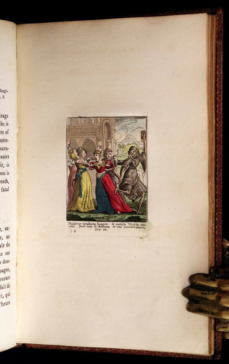 1816 Scarce Book -The Dance of Death, Danse Macabre by Hans Holbein, Color illustrated.