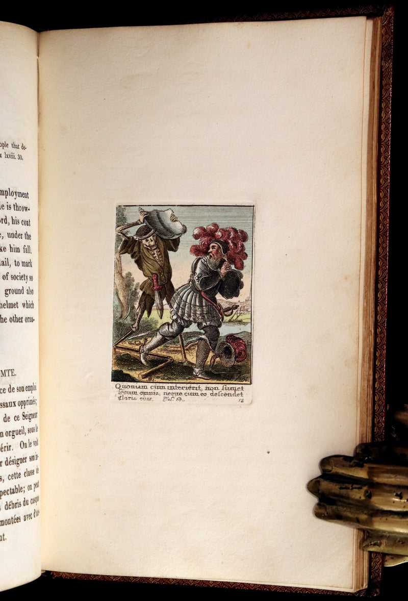 1816 Scarce Book -The Dance of Death, Danse Macabre by Hans Holbein, Color illustrated.