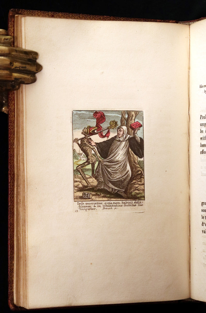 1816 Scarce Book -The Dance of Death, Danse Macabre by Hans Holbein, Color illustrated.