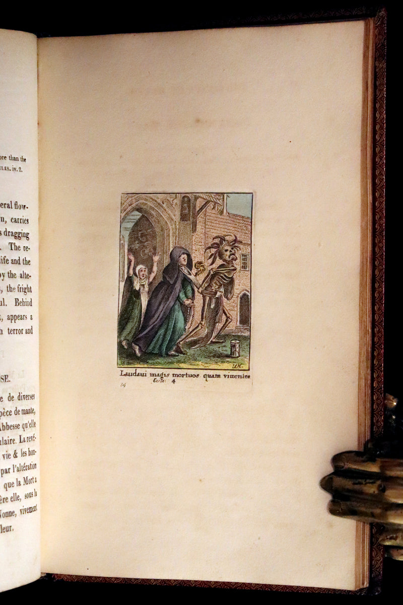 1816 Scarce Book -The Dance of Death, Danse Macabre by Hans Holbein, Color illustrated.
