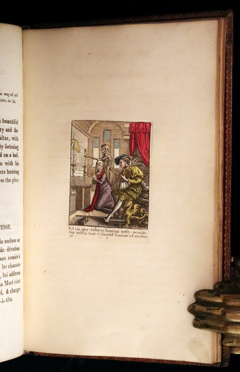 1816 Scarce Book -The Dance of Death, Danse Macabre by Hans Holbein, Color illustrated.