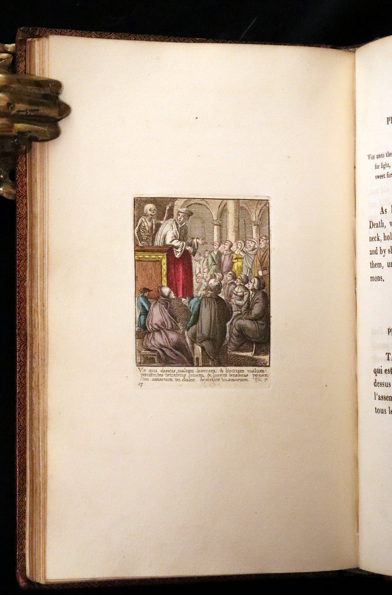 1816 Scarce Book -The Dance of Death, Danse Macabre by Hans Holbein, Color illustrated.