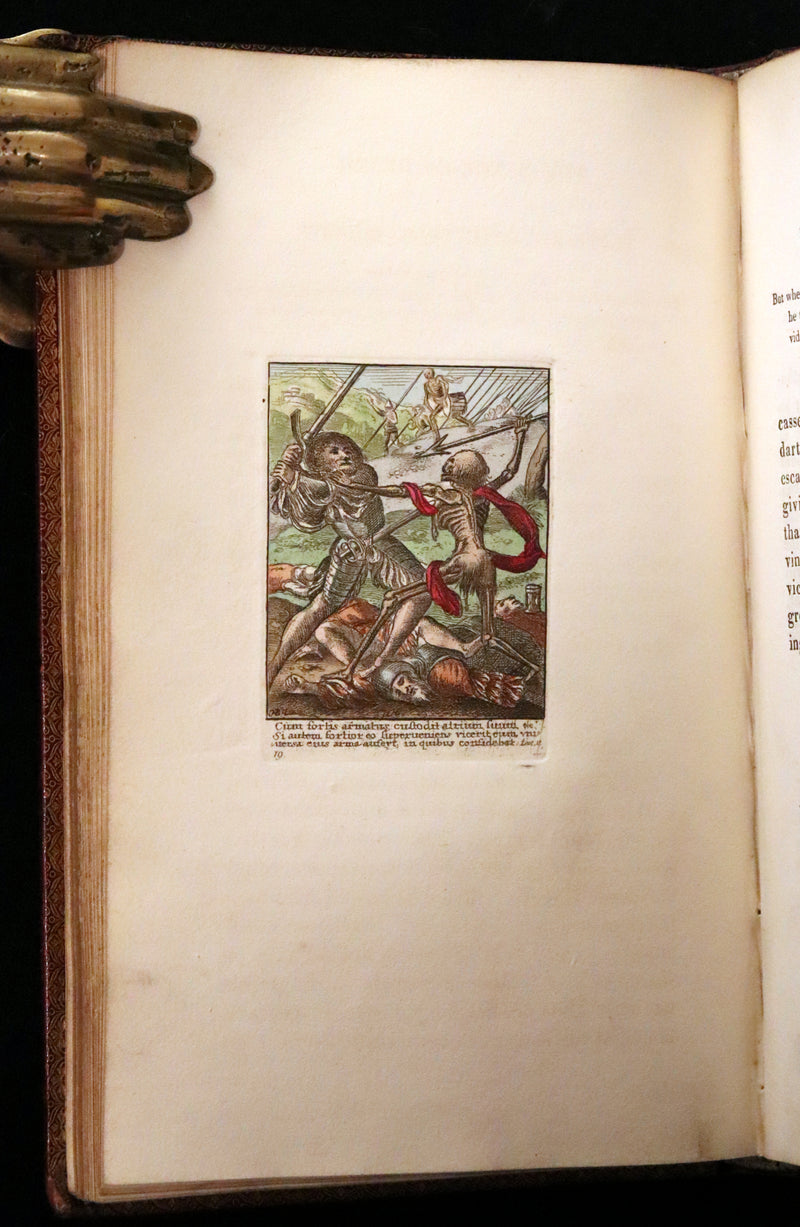 1816 Scarce Book -The Dance of Death, Danse Macabre by Hans Holbein, Color illustrated.