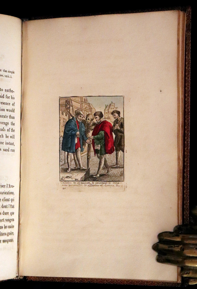 1816 Scarce Book -The Dance of Death, Danse Macabre by Hans Holbein, Color illustrated.