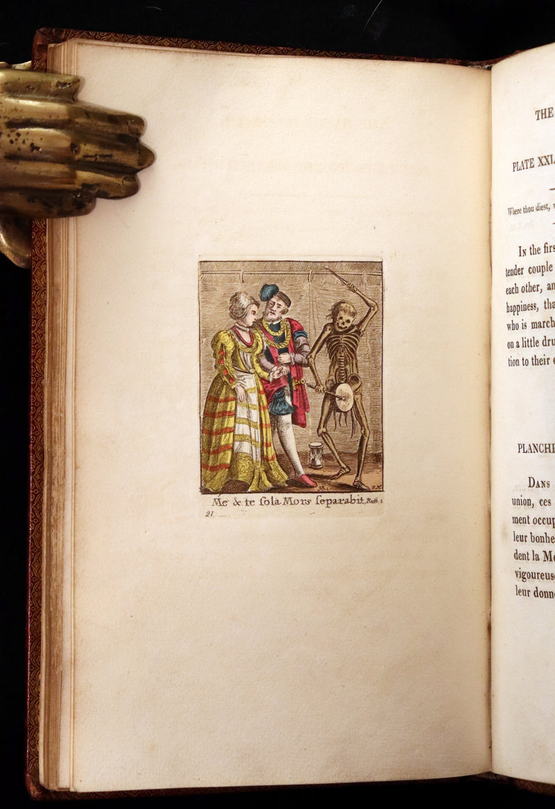 1816 Scarce Book -The Dance of Death, Danse Macabre by Hans Holbein, Color illustrated.