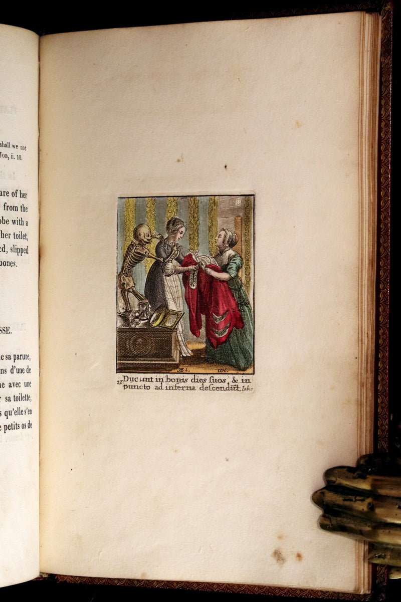 1816 Scarce Book -The Dance of Death, Danse Macabre by Hans Holbein, Color illustrated.