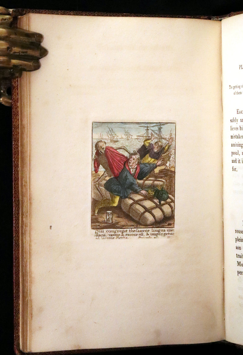 1816 Scarce Book -The Dance of Death, Danse Macabre by Hans Holbein, Color illustrated.