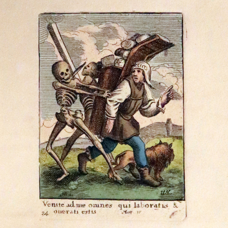 1816 Scarce Book -The Dance of Death, Danse Macabre by Hans Holbein, Color illustrated.