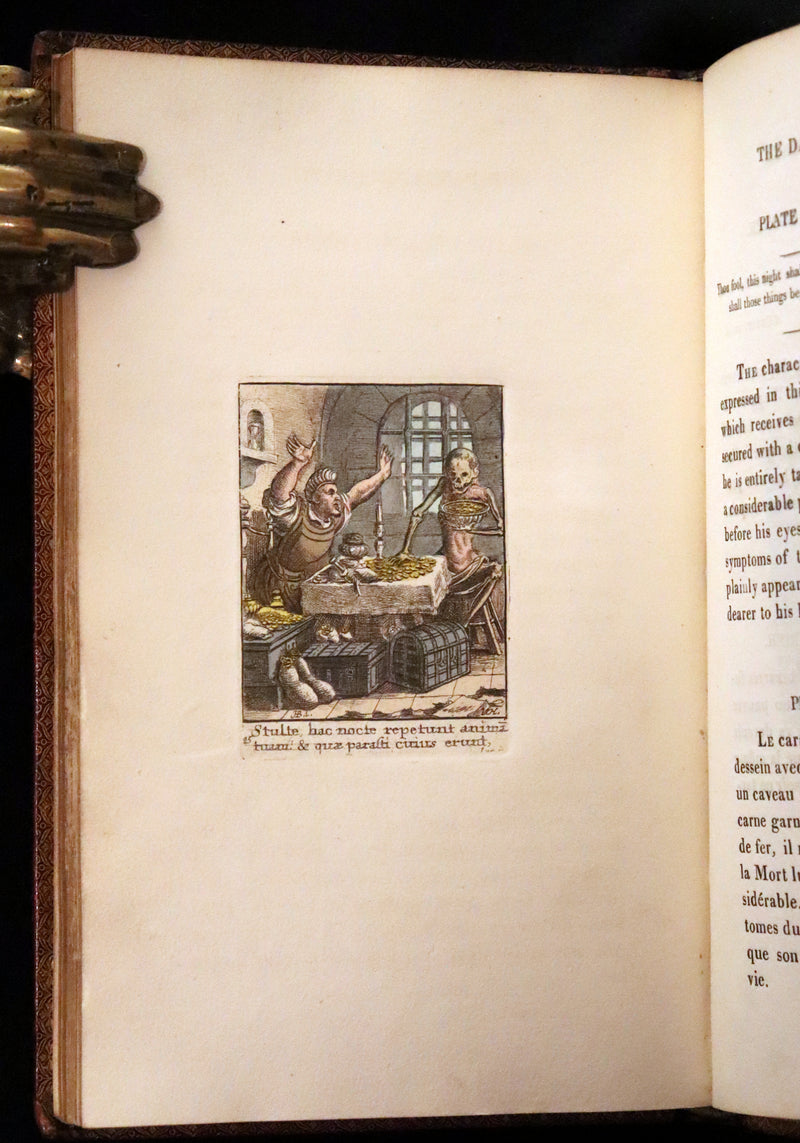 1816 Scarce Book -The Dance of Death, Danse Macabre by Hans Holbein, Color illustrated.