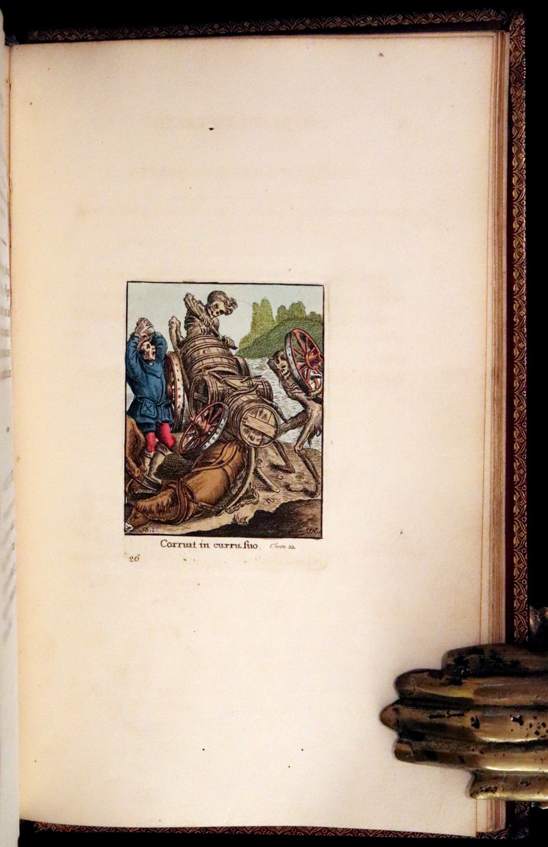1816 Scarce Book -The Dance of Death, Danse Macabre by Hans Holbein, Color illustrated.