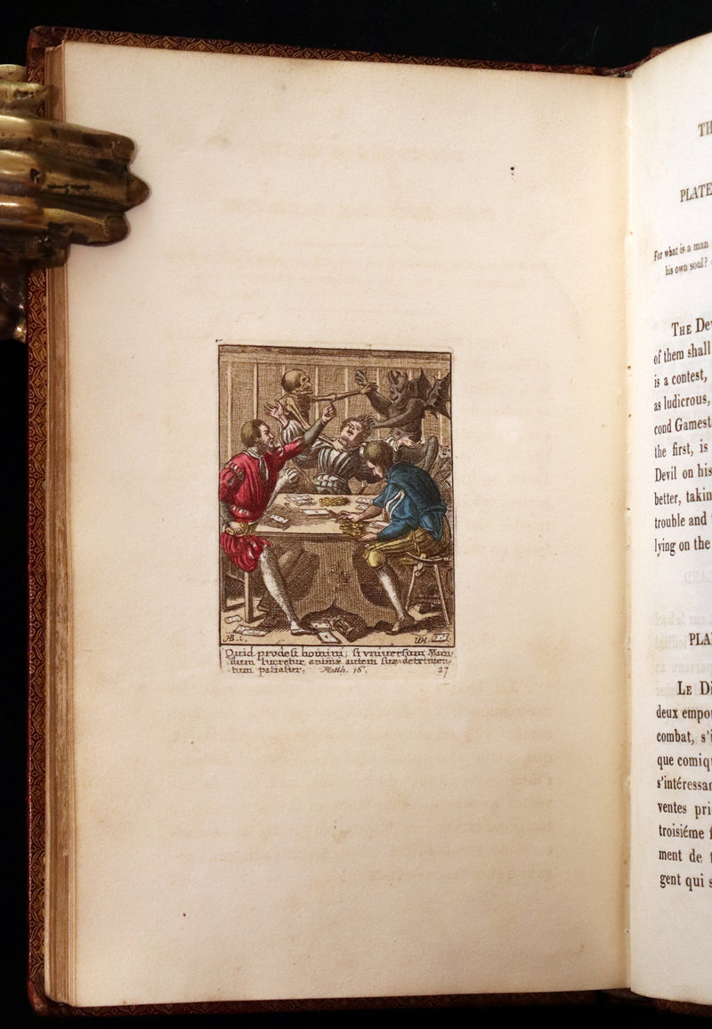 1816 Scarce Book -The Dance of Death, Danse Macabre by Hans Holbein, Color illustrated.