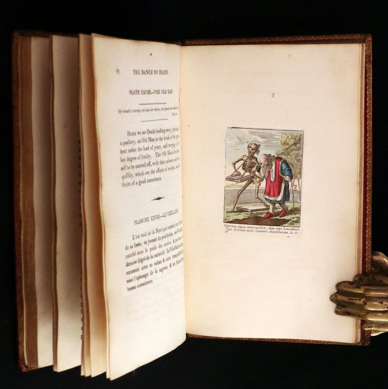 1816 Scarce Book -The Dance of Death, Danse Macabre by Hans Holbein, Color illustrated.
