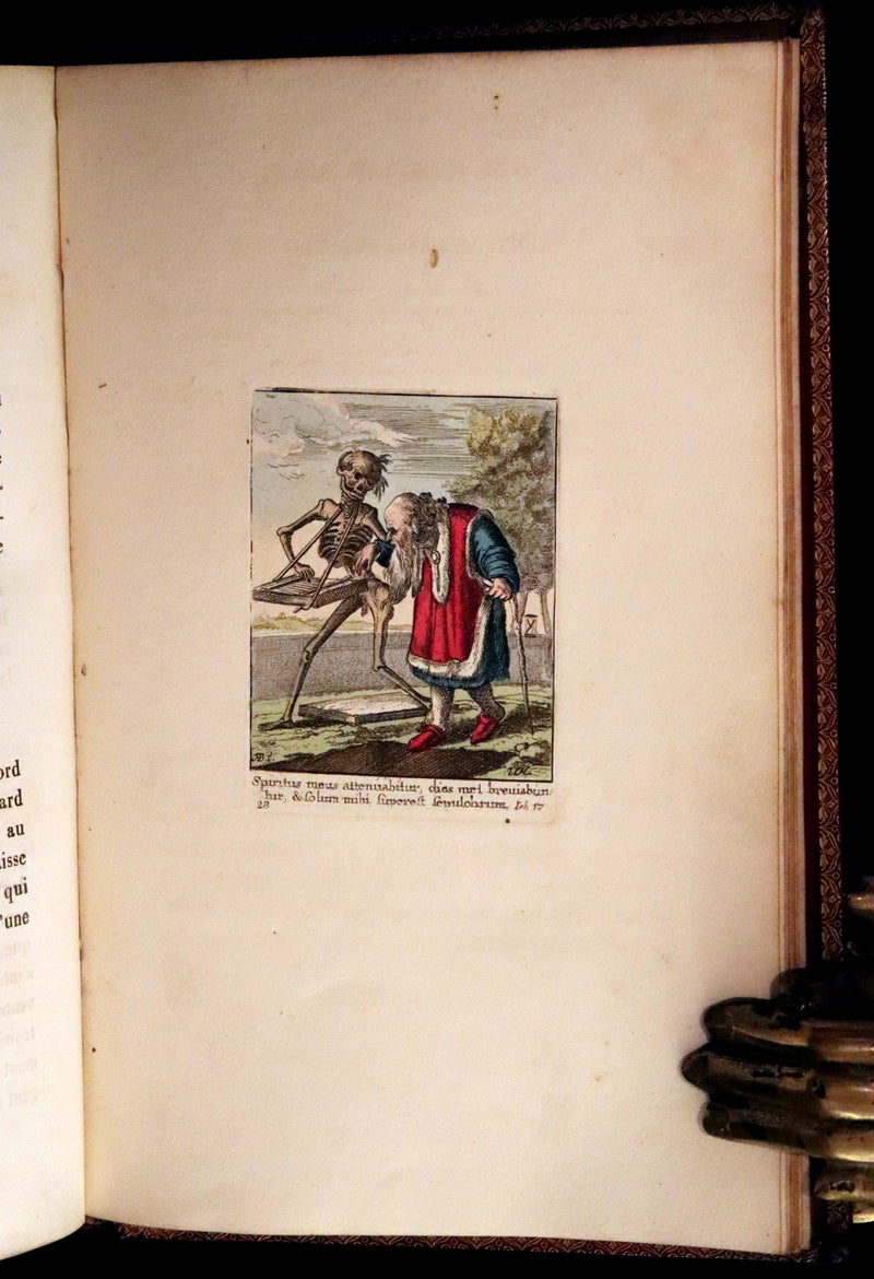 1816 Scarce Book -The Dance of Death, Danse Macabre by Hans Holbein, Color illustrated.
