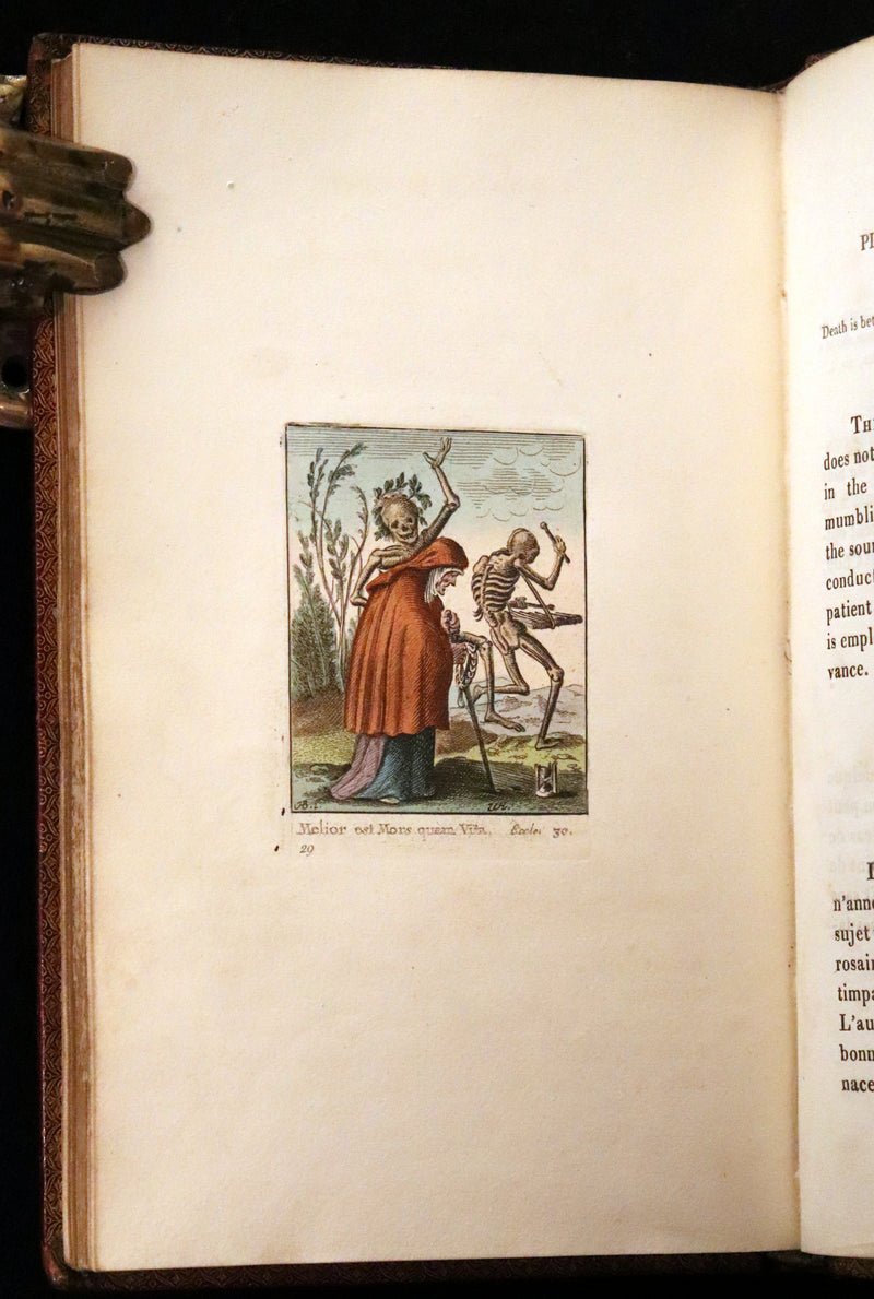 1816 Scarce Book -The Dance of Death, Danse Macabre by Hans Holbein, Color illustrated.