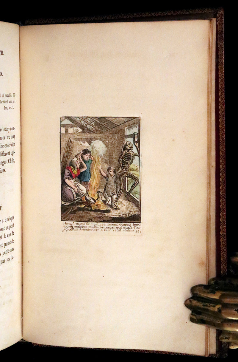1816 Scarce Book -The Dance of Death, Danse Macabre by Hans Holbein, Color illustrated.