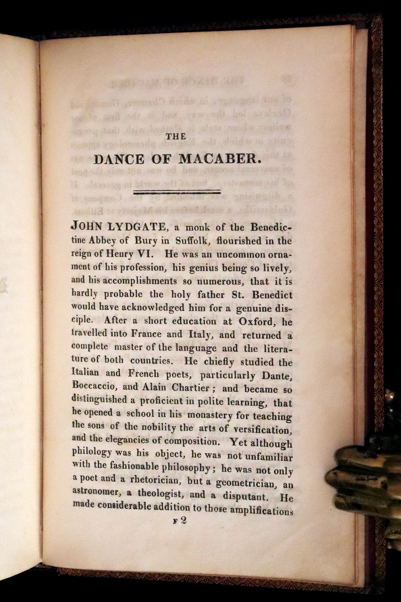 1816 Scarce Book -The Dance of Death, Danse Macabre by Hans Holbein, Color illustrated.