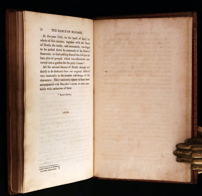 1816 Scarce Book -The Dance of Death, Danse Macabre by Hans Holbein, Color illustrated.