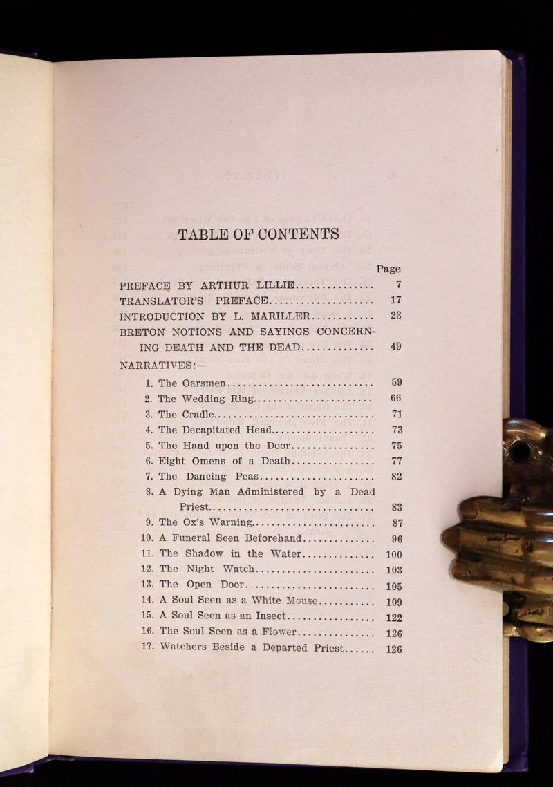 1900 Scarce First US Edition - DEALINGS WITH THE DEAD, Narratives From "La Légende de la Mort en Basse Bretagne"