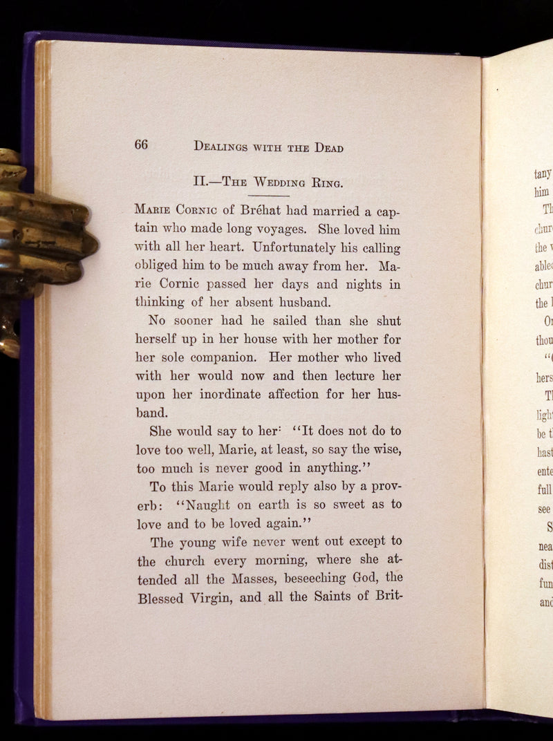 1900 Scarce First US Edition - DEALINGS WITH THE DEAD, Narratives From "La Légende de la Mort en Basse Bretagne"