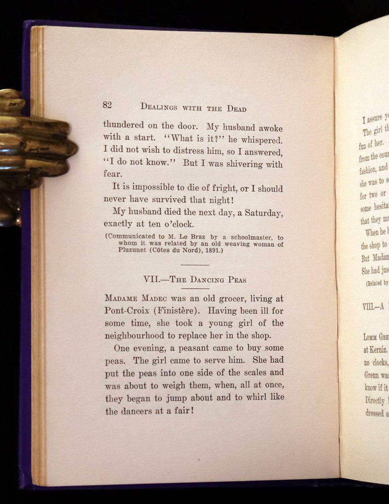 1900 Scarce First US Edition - DEALINGS WITH THE DEAD, Narratives From "La Légende de la Mort en Basse Bretagne"