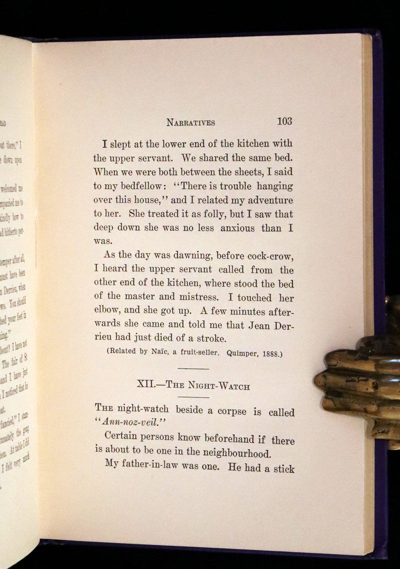 1900 Scarce First US Edition - DEALINGS WITH THE DEAD, Narratives From "La Légende de la Mort en Basse Bretagne"