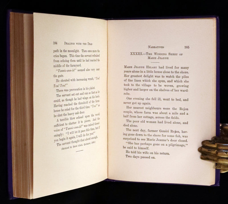 1900 Scarce First US Edition - DEALINGS WITH THE DEAD, Narratives From "La Légende de la Mort en Basse Bretagne"