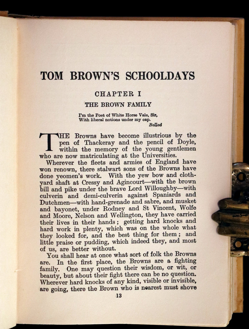 1923 Rare Book - Tom Brown's School Days illustrated by Percy Tarrant.