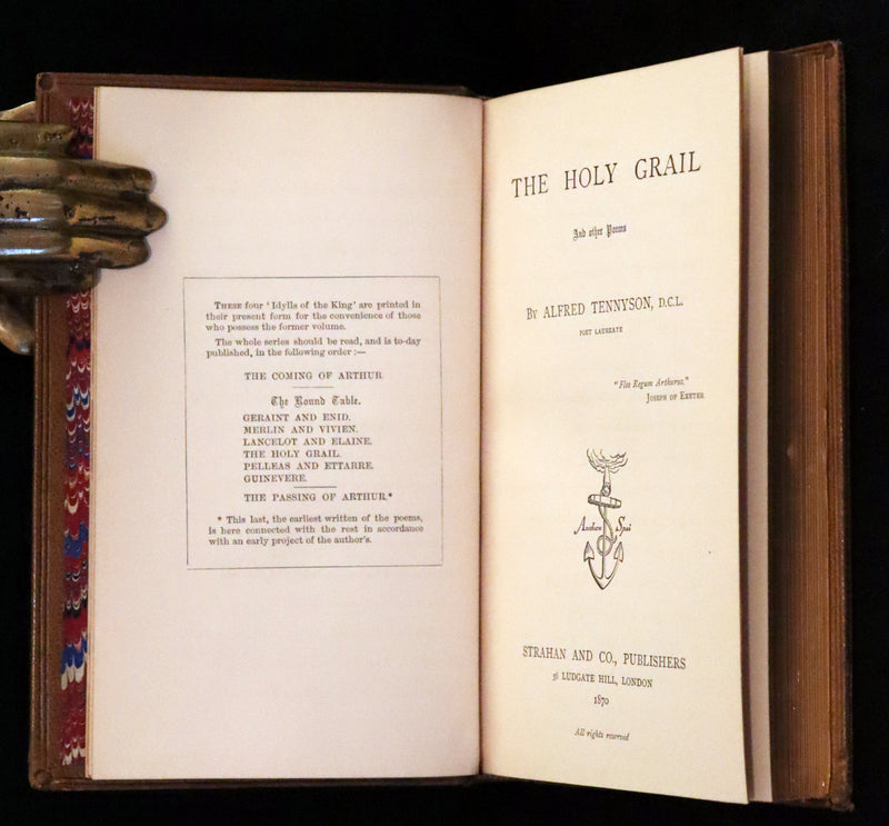 1870 Rare First Edition - Legend of King Arthur & The Holy Grail by Alfred Tennyson.