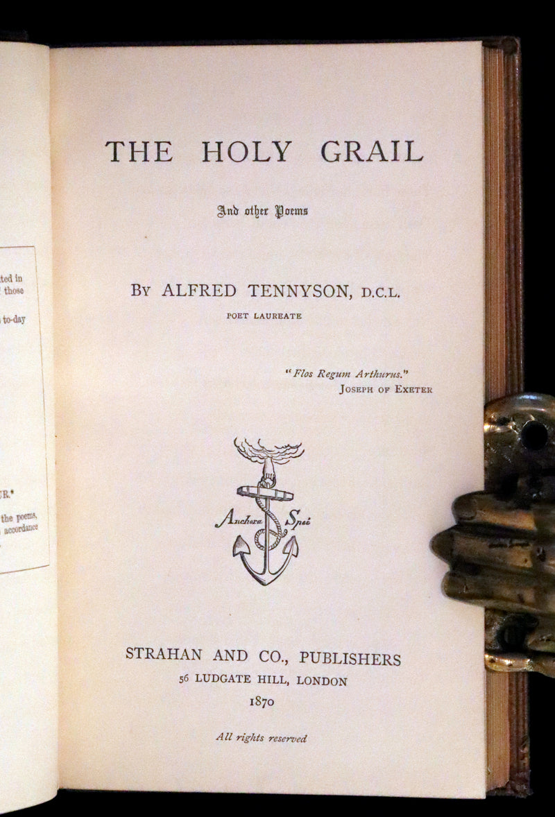 1870 Rare First Edition - Legend of King Arthur & The Holy Grail by Alfred Tennyson.