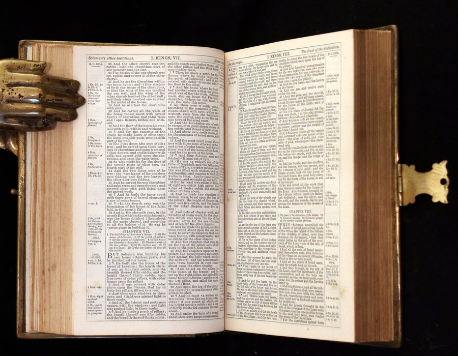 1866 Rare Book bound by Watkins - HOLY BIBLE,  OLD AND NEW TESTAMENTS. Clasp.